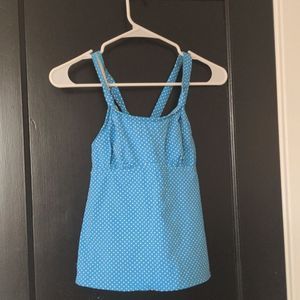 Landed polkadot tankini - convertible, blue, size 4